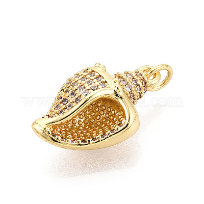 Латунные микропаве прозрачные подвески с фианитом KK-N268-59G-1