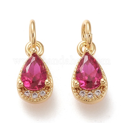 Латунные микропаве прозрачные кубические циркониевые подвески KK-F820-15-G-1