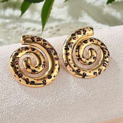 Серьги-гвоздики из нержавеющей стали 304 с эмалью EJEW-Z084-15G-03-1