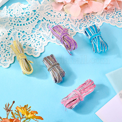 5шт. 5-х цветная блестящая джутовая лента&nbsp;OCOR-TA0002-53-1