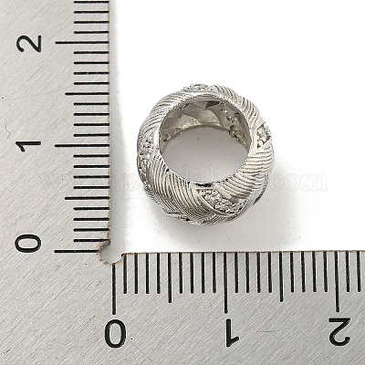 Реечное покрытие латунь микро паве прозрачный кубический цирконий европейские бусины KK-L215-322P-1