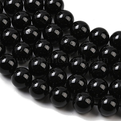 Натуральный черный турмалин бисер нитей G-E444-27-12mm-1