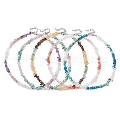 Ожерелья из бисера с натуральным розовым кварцем NJEW-JN05099-1