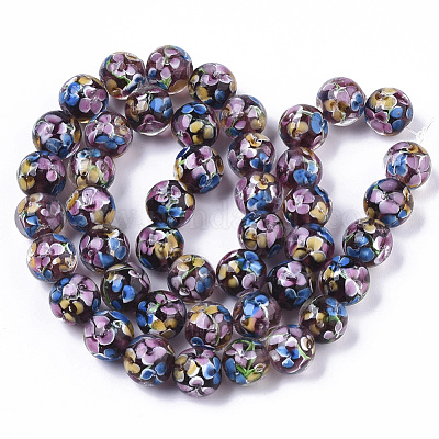 Бусы лэмпворк ручной работы LAMP-T007-04B-1