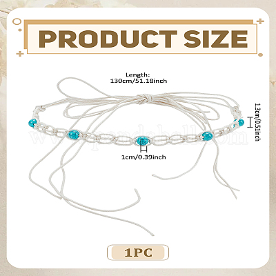 Полиэстер с синтетическими бирюзовыми лентами на шляпе DIY-WH0671-063-1