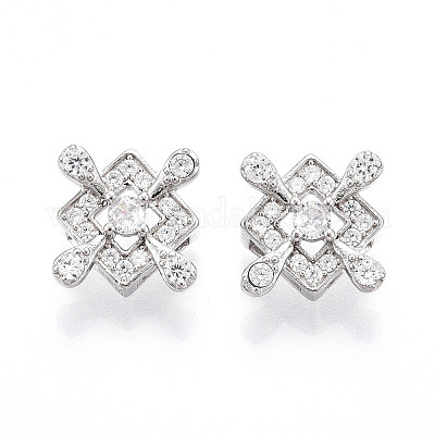 925 подвеска-слайдер из стерлингового серебра с микропаве из прозрачных кубических цирконий STER-T007-145P-1