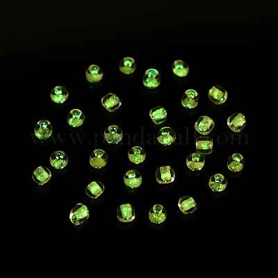 Светящиеся в темноте светящиеся прозрачные стеклянные бусины SEED-YWC0001-01G-1