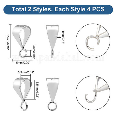 8 шт. 2-х стилевые трубчатые дужки из стерлингового серебра STER-PH0002-20-1