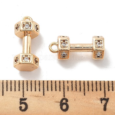 Латунные микропаве прозрачные подвески с фианитом KK-M102-46G-1