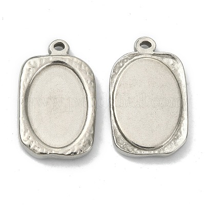 Подвеска-кабошон из не тускнеющей нержавеющей стали 304 STAS-E191-13P-1