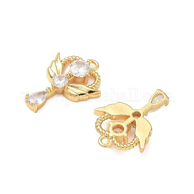 Латунные микропаве прозрачные подвески с фианитом KK-H526-04C-G-1