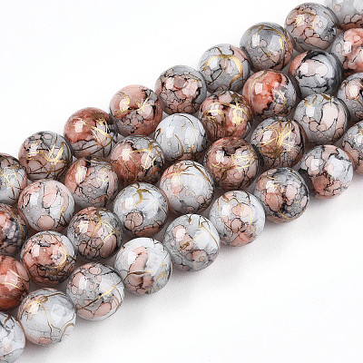 Выпечка окрашенные стеклянные бусины пряди X1-DGLA-N003-10mm-B05-1