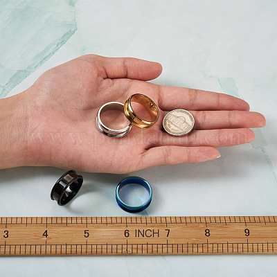 4 цвет настройки кольца из нержавеющей стали с рифлением для пальцев STAS-TA0001-26D-1