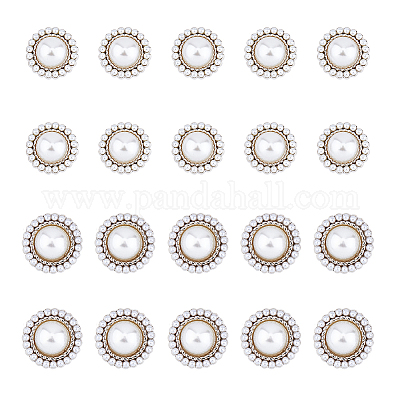20 шт. 2 стильных пуговицы из АБС-пластика с имитацией жемчуга на ножке BUTT-DC0001-06P-1