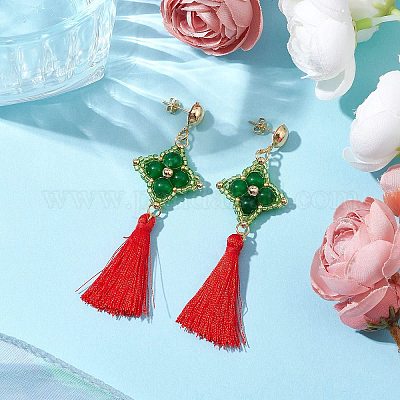 4 пара сережек-гвоздиков с драгоценными камнями EJEW-MZ00282-1