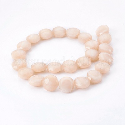 Жемчуг глянец покрытием стеклянной бусины пряди EGLA-E036-PL01-1