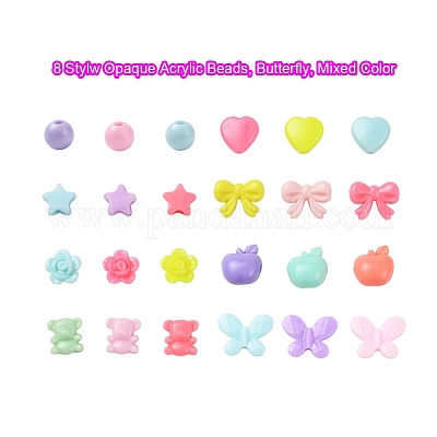 383 шт. 8 непрозрачных акриловых бусины. SACR-YW0001-26-1