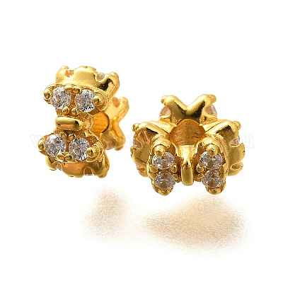 925 бусина из чистого серебра с микропаве и прозрачным фианитом STER-B006-19G-1