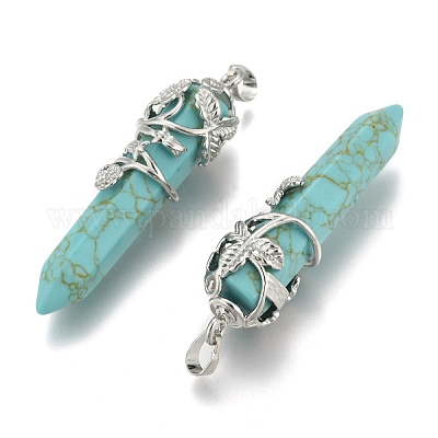 Синтетические бирюзовые остроконечные подвески G-O164-02-P03-1