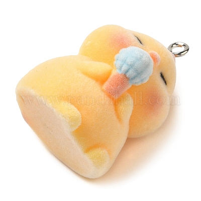 Милые подвески из флокированной смолы RESI-D072-01E-1