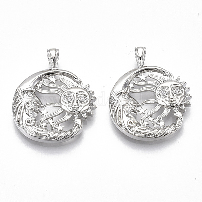 Латунные микро проложить кубического циркония подвески KK-S356-036P-NF-1