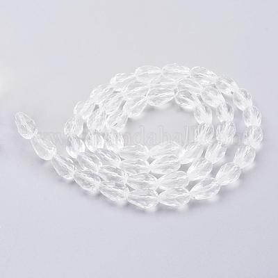 Прозрачные граненые стеклянные бусины в форме капли X-GLAA-R024-15x10mm-12-1