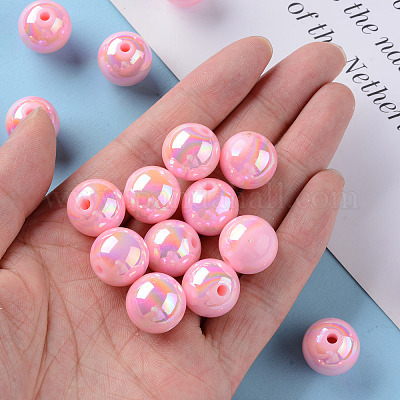 Непрозрачные акриловые бусины MACR-S370-D16mm-A01-1