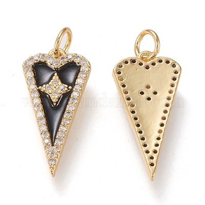 Латунные микропаве прозрачные подвески с фианитом ZIRC-K086-17A-G-1