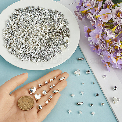 1200 шт. 6 стиля ccb пластиковые бусины с абс пластиковыми бусинами&nbsp;CCB-SC0001-15-1