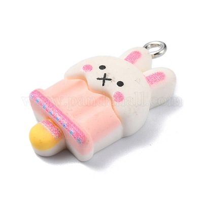 Мультяшные подвески из непрозрачной смолы с имитацией еды RESI-C043-03A-P-1