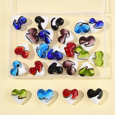 24шт 6 цвета бусины лэмпворк ручной работы LAMP-FS0001-35-1