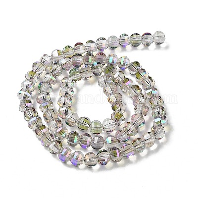 Прозрачные стеклянные бусины гальваническим пряди GLAA-Q099-C01-12-1-1