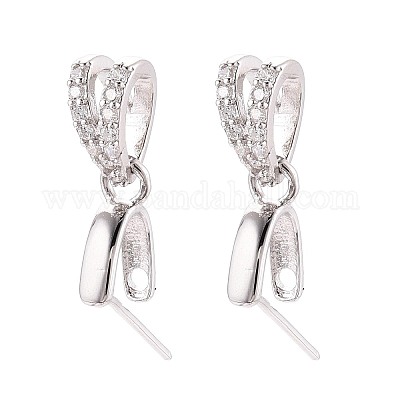 925 щепотка для колки льда из стерлингового серебра с микропаве из кубического циркония STER-N016-57P-1