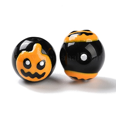 Нити стеклянных бусин для выпечки на тему Хэллоуина LAMP-L078-001B-1