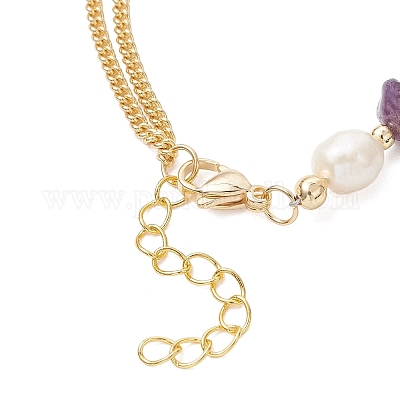 Браслеты из бусин с натуральным аметистом BJEW-JB12884-01-1