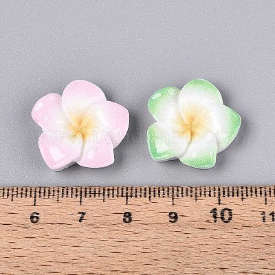 Кабошоны из непрозрачной смолы в виде цветка плюмерии CRES-T025-30M-02-1