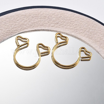 Зажим в форме сердца из нержавеющей стали 304 на кольцах для носа AJEW-A062-01B-G-1