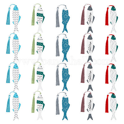 20 шт. деревянные закладки 5-х цветов AJEW-PH0005-02-1