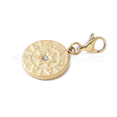 Плоский круглый предмет из нержавеющей стали 304 с подвеской в виде звезды STAS-S165-31G-1