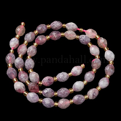 Натуральные лепидолитовые бусины G-F809-A43-01-1