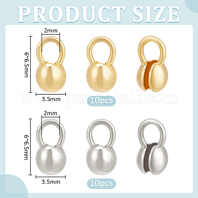 20 шт. 2-цветные наконечники для бусин из сплава FIND-BC0005-48-1