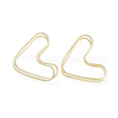 Латунь серьги EJEW-L234-21G-1