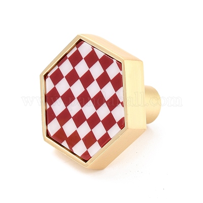 Шестигранник с решетчатыми латунными ручками и ручками для коробок DIY-P054-A02-1