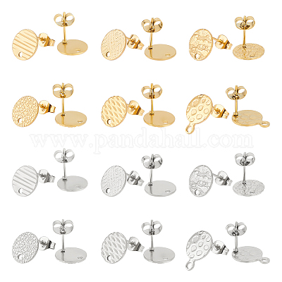 24 шт. 12 стиля ионного покрытия (IP) 304 нержавеющая сталь серьги-гвоздики фурнитура STAS-UN0043-26-1