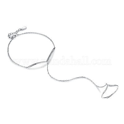 Браслеты-кольца из стерлингового серебра S925 с микропаве из прозрачных кубических цирконий для женщин HZ2918-5-1