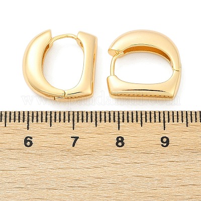 D-образные серьги-кольца из латуни EJEW-Q016-17G-1
