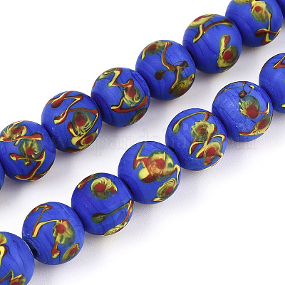 Бусы лэмпворк ручной работы LAMP-N028-05F-1