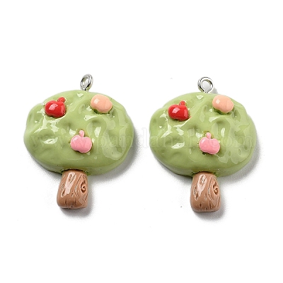 Подвески из непрозрачной смолы на весеннюю тематику RESI-R444-04E-1