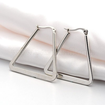 Серьги-кольца из нержавеющей стали марки 304 EJEW-P066-46C-1