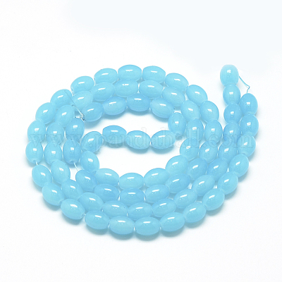 Выпечка окрашенные стеклянные бусины пряди X-DGLA-S115-8x6mm-Y06-1